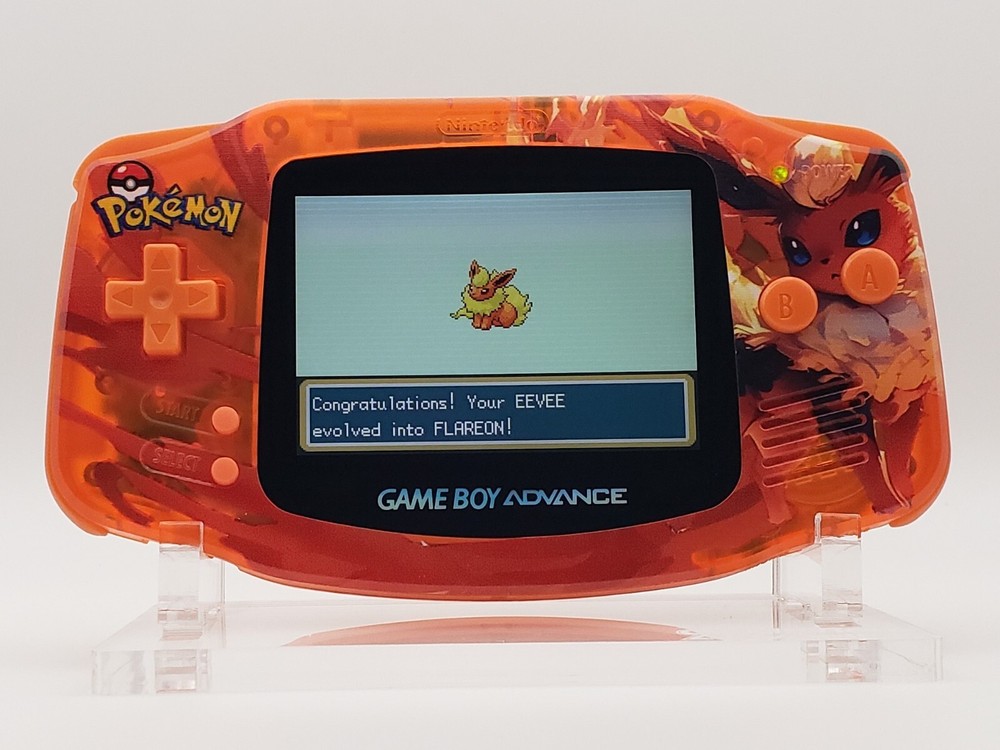 Flareon Game Boy Advance Funnyplaying Backlit IPS Screen Pokemon Theme Eevee