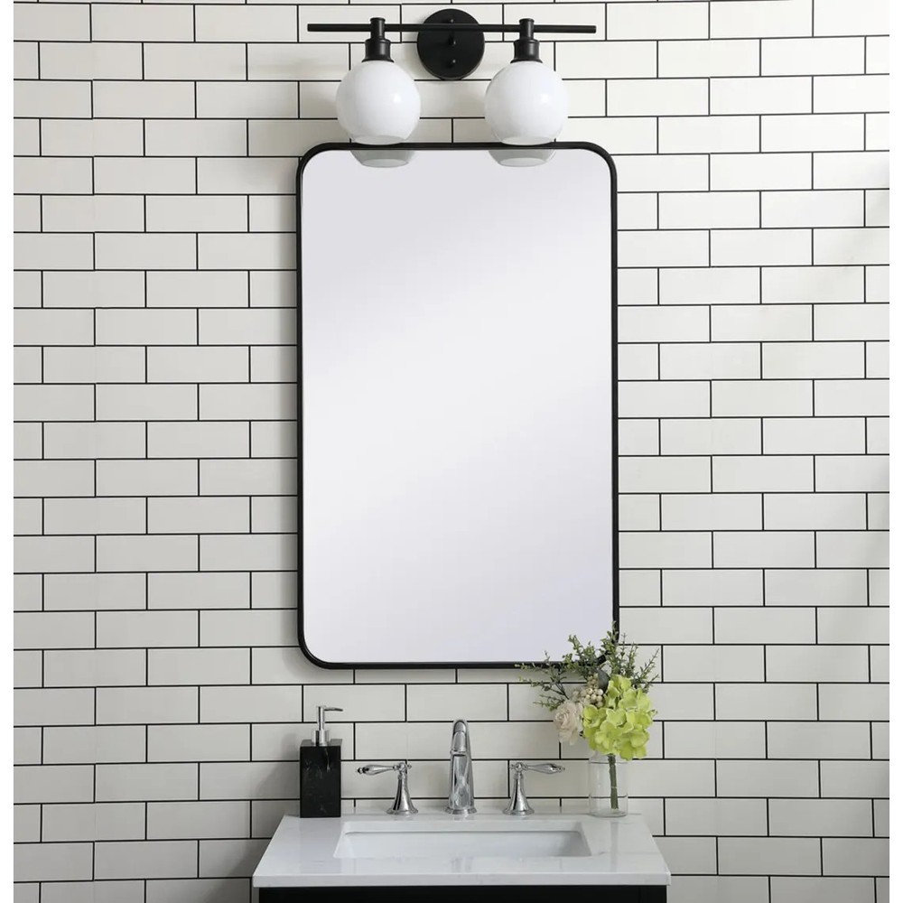 Roseto Formiae 22" Wx36" H Contemporary Rectangular Framed Bathroom Wall Mirror
