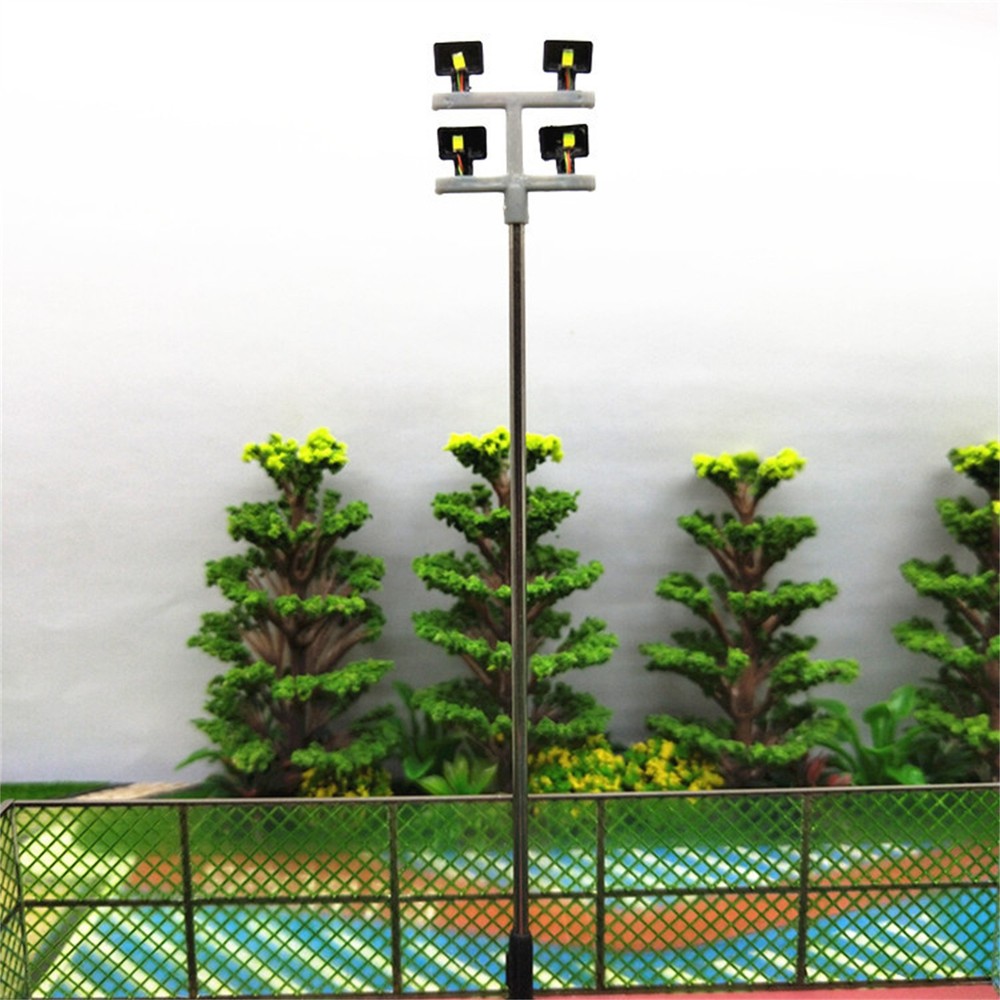 5PCS 1:100 Train Light Railway LED Lamp Post Building Scenery Layout Model