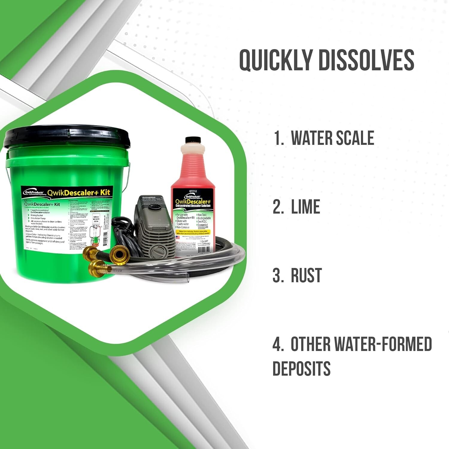 QwikDescaler + Cleaner Water Descaler Solution Tankless Water Heater - 1 Gallon