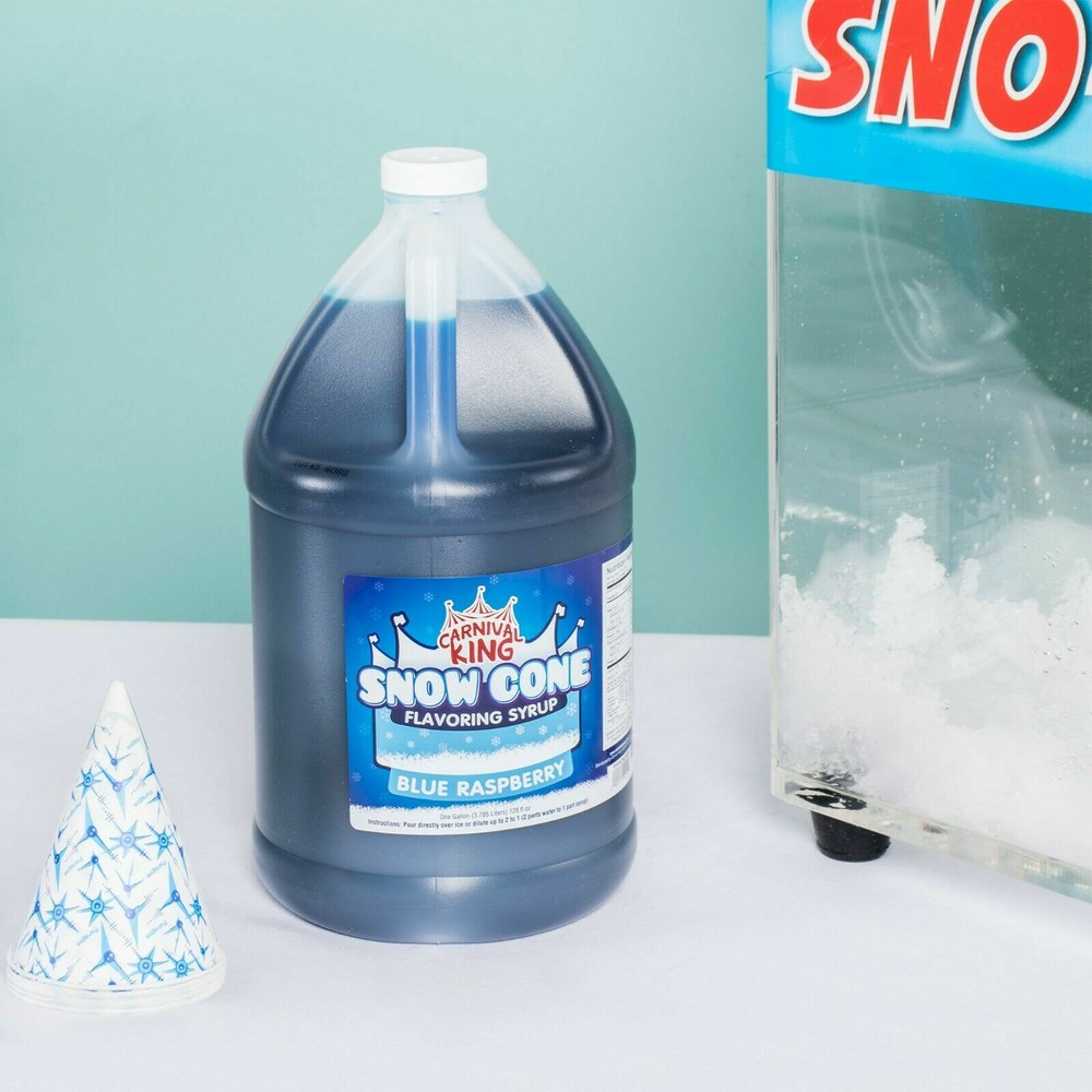 8 GALLON CASE Blue Raspberry Cherry Red Snow Cone Crushed Ice Machine Syrup