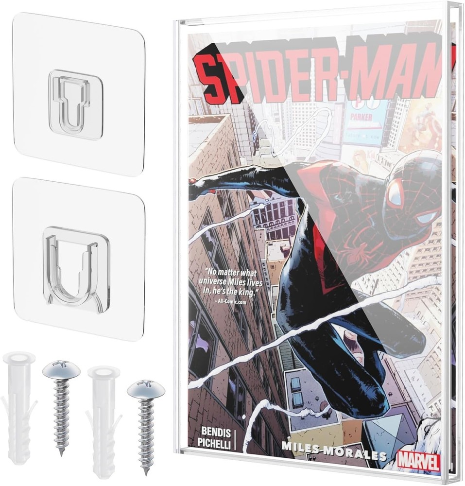 Clear Display Case for Comic Book, Acrylic Comic Book Frame Wall Mount, Colle...