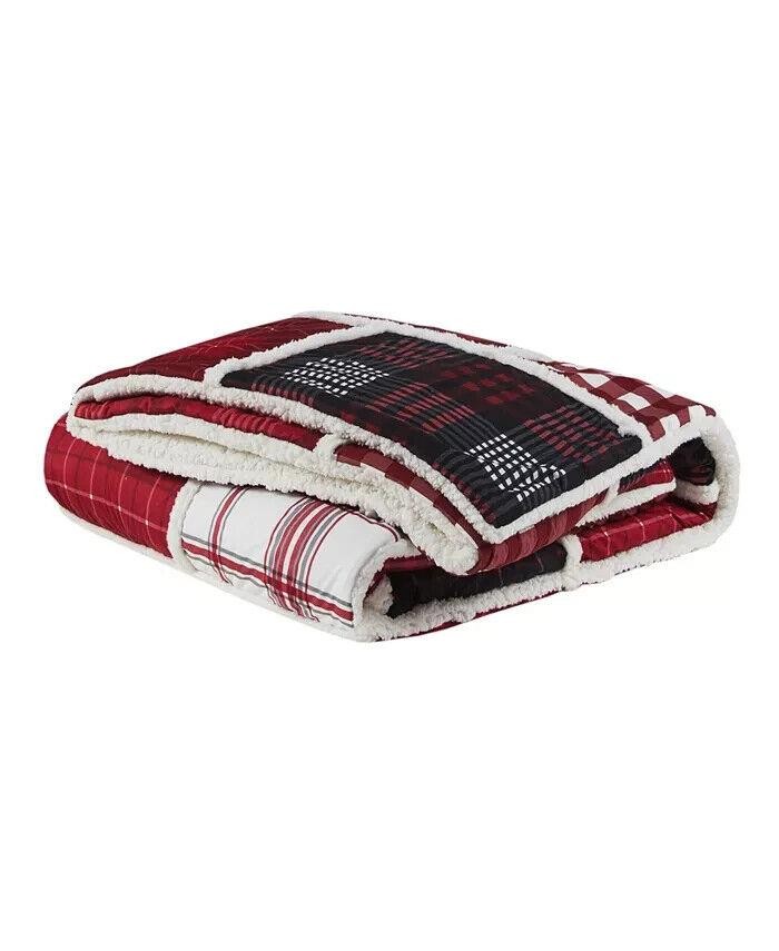 PREMIER COMFORT Patchwork Sherpa 3pc Com 3pc Comforter Set -King