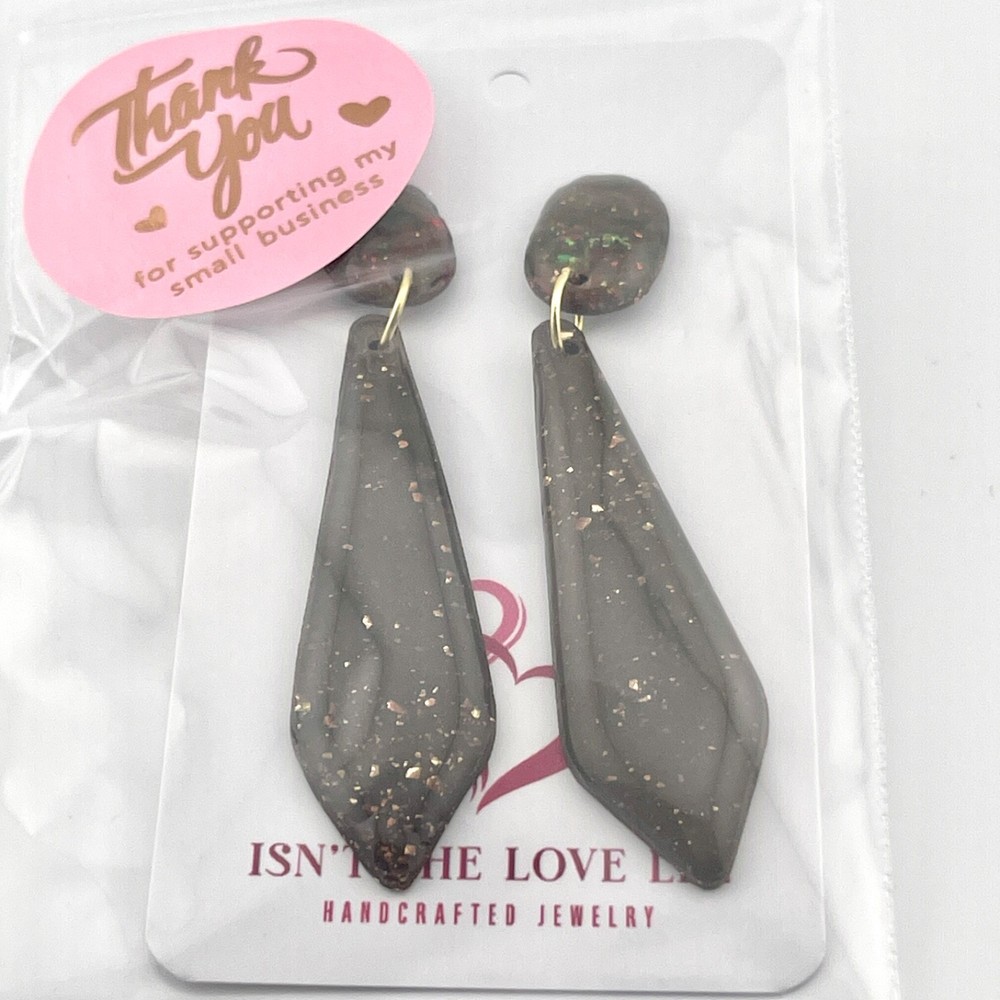 Earring: 2.5in Handmade Multicolor Polymer Clay Stud Dangles