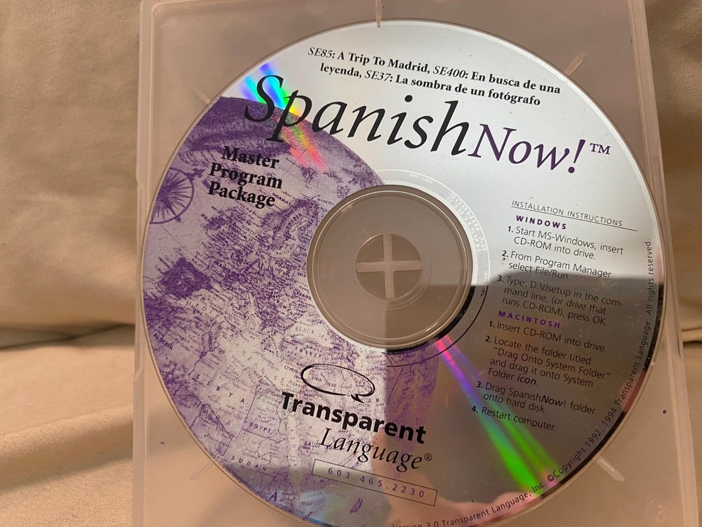 Transparent Language Spanish Now! CD ROM 2 Disk Lot