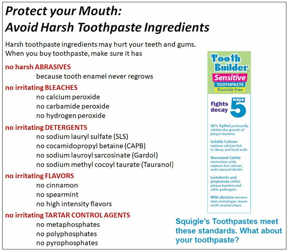 Squigle Tooth Builder Sensitive Toothpaste Prevents Canker Sores - 2 Pack