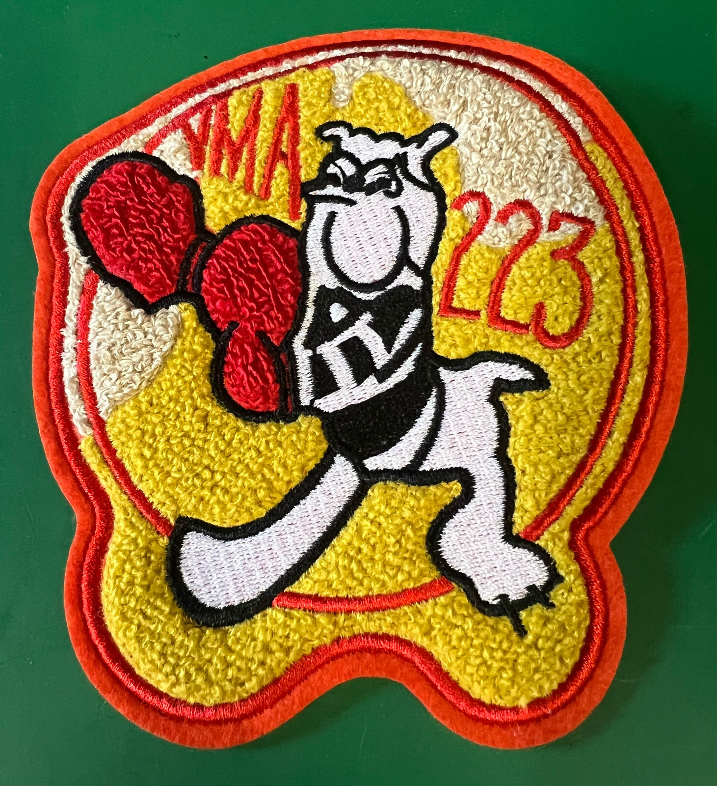 MARINE CORPS VMA 223 BULLDOGS SQUADRON BREAST PATCH- CHINILLE