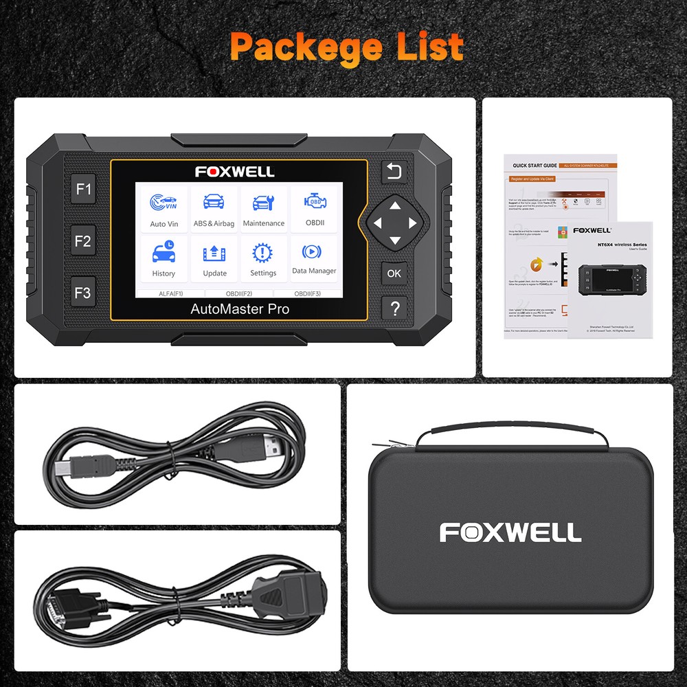 Foxwell NT650 Pro OBD2 Scanner Car Code Reader ABS SRS Reset Bidirectional Test