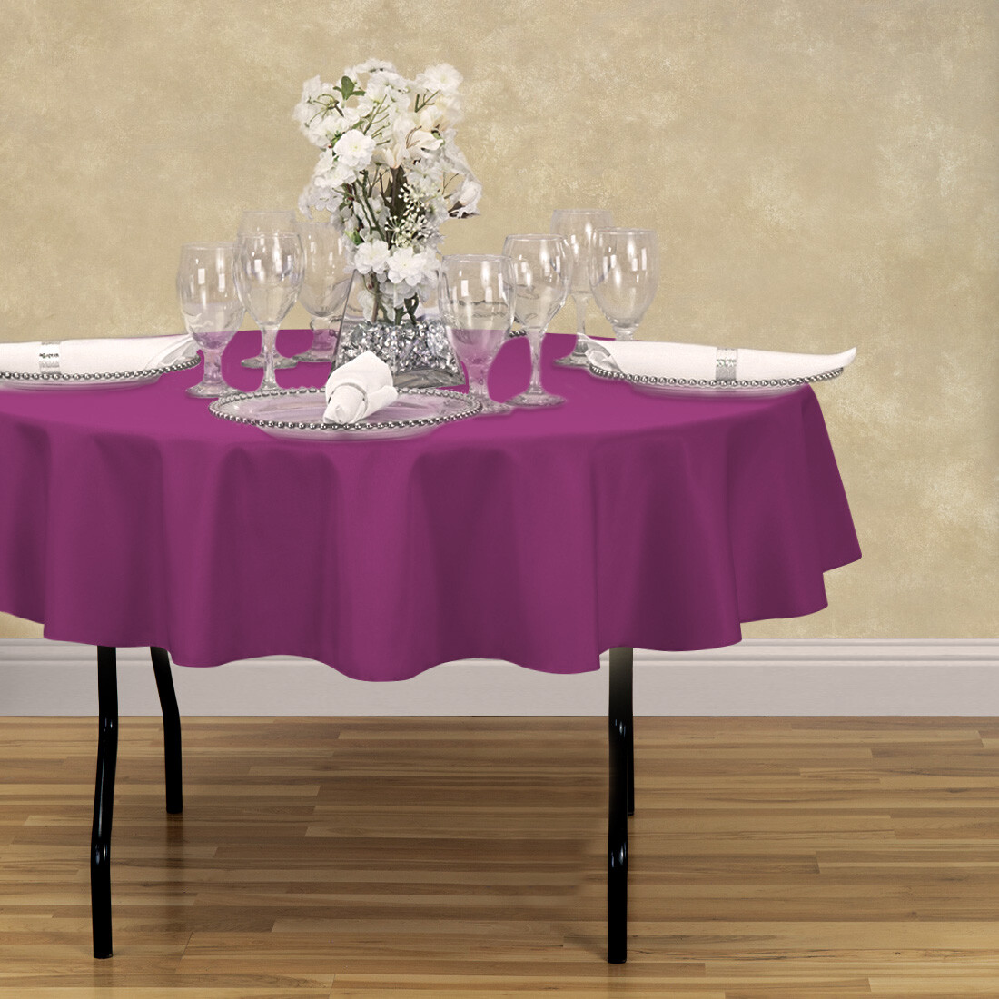 LinenTablecloth 70 in. Round Polyester Tablecloths, 30 Colors! Event & Wedding