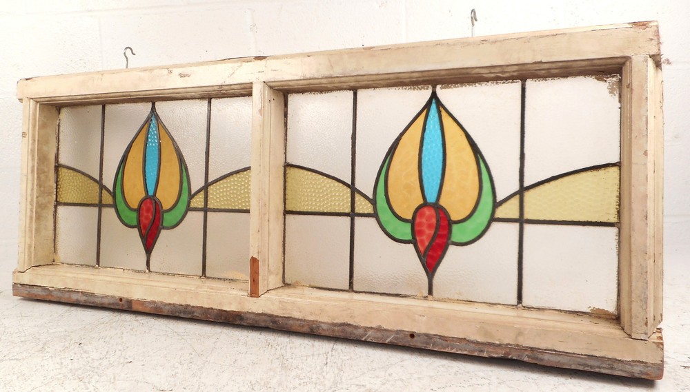 Vintage Stained Glass Window Panel (2785)NJ