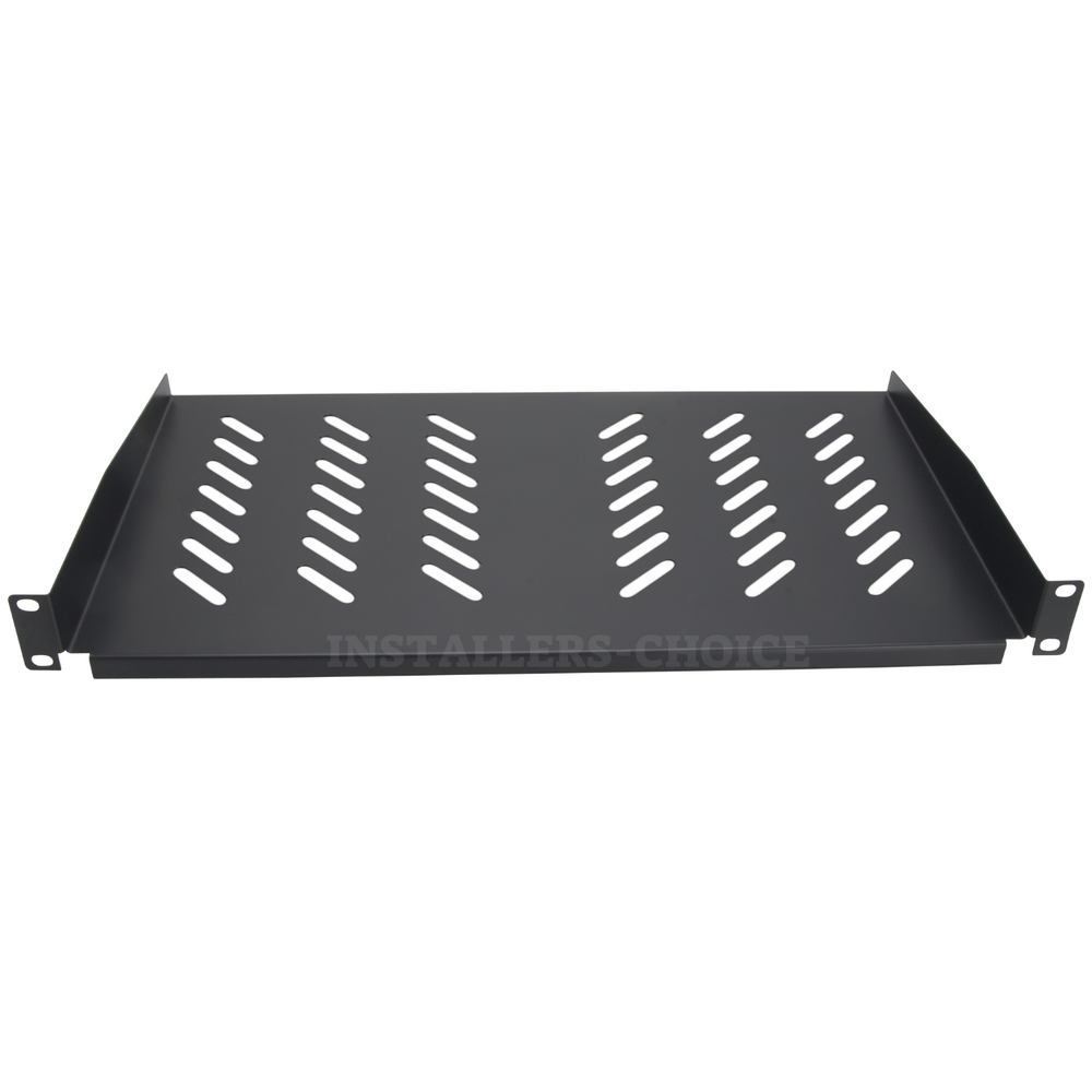 2-Pack Vented Server Shelf 1U Rack Mount 19", 10" Deep, 11lb Capacity, Black