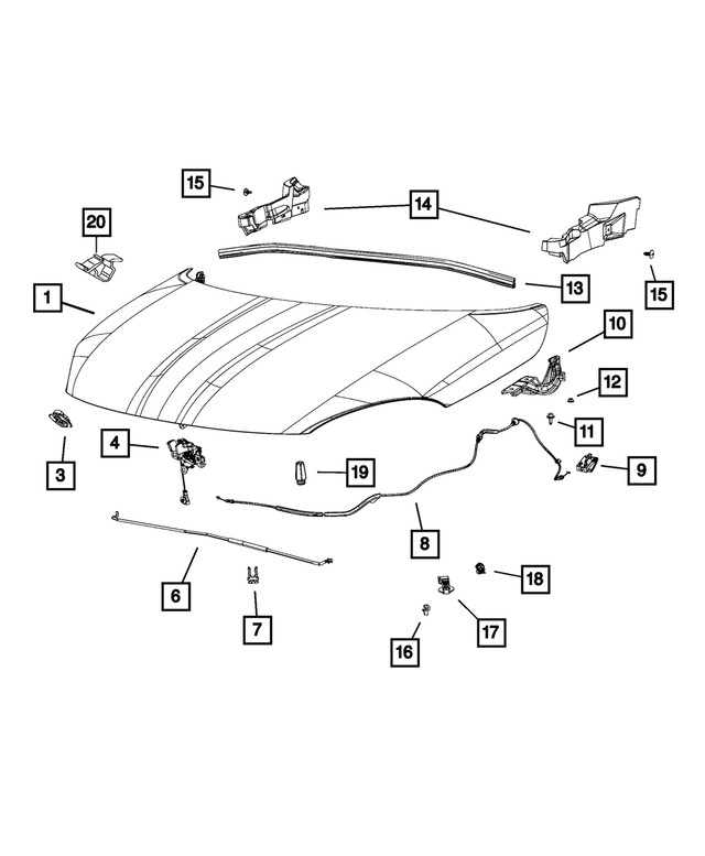 Genuine Mopar Hood Bumper 68202214AA