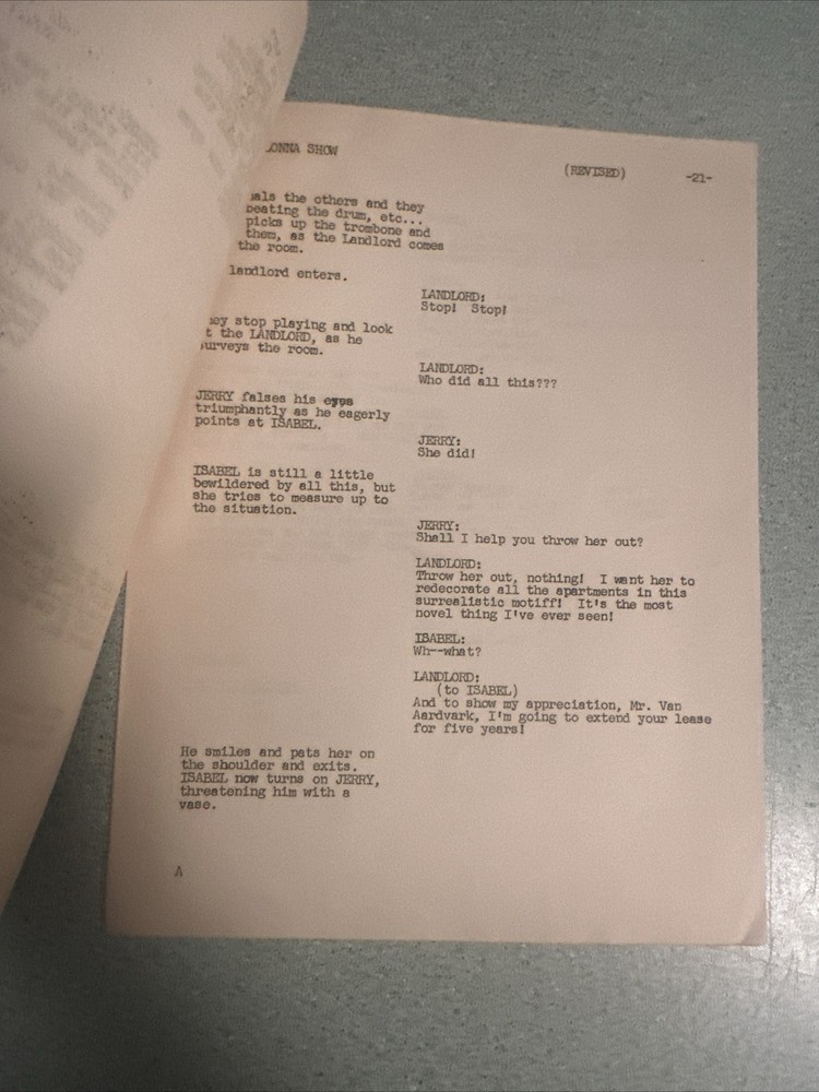 RARE 1951 Jerry Colonna Show Script