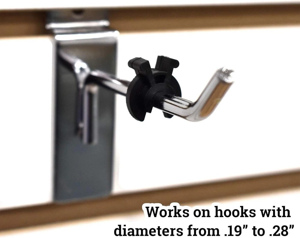 Durable Black Clip-On Hook Stoppers, 500 Count - Enhance Merchandise Display