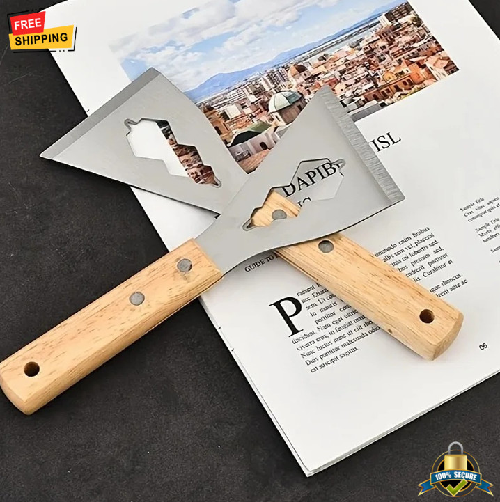 2pcs Stainless Steel Ash Scraper – Thick Multi-Use Cleaning & Cement Shovel Tool