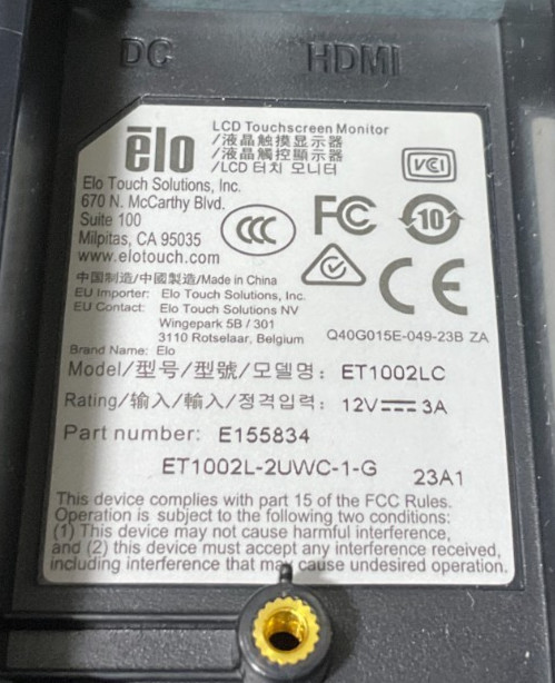 Elo 1002L 10"TouchScreen LCD Display E155834✨🔥NEW OPEN BOX! FULLY FUNCTIONAL🔥✨