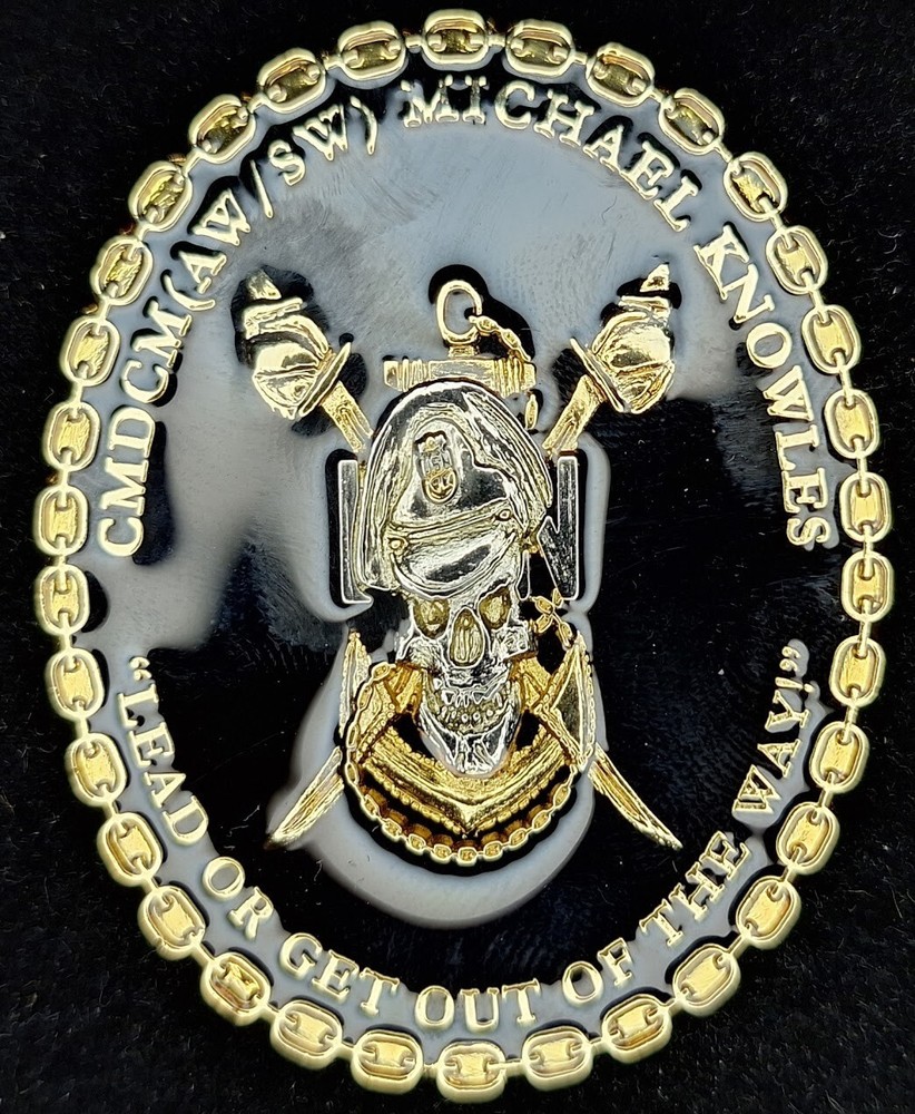 CMDCM (AW/SW) MICHAEL KNOWLES - COMMAND MASTER CHIEF SKULL - Navy Challenge Coin