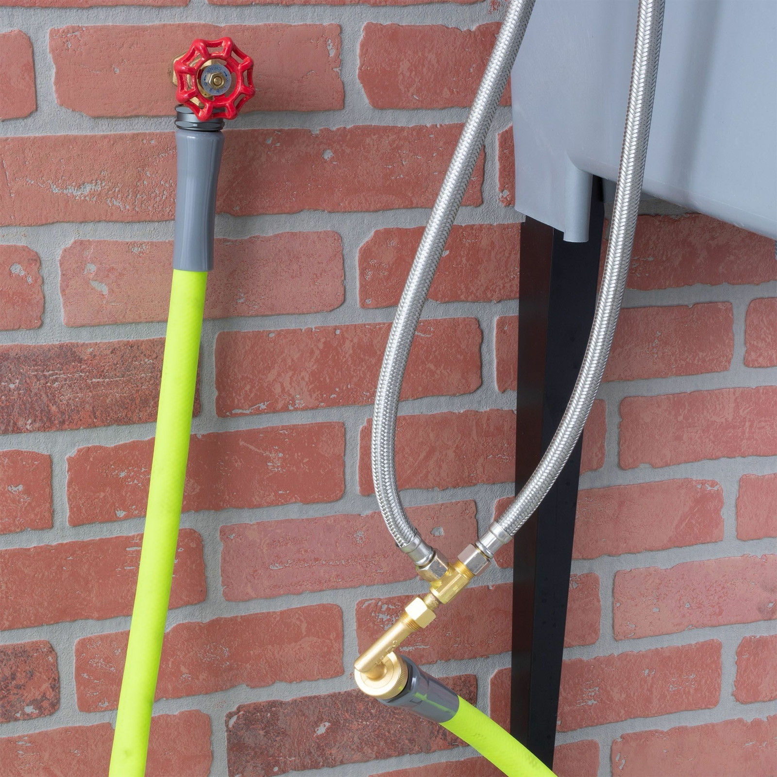 Laundry Tub Garden Hose Connector, 3/4" GHT, 90 Degree Brass Hose Elbow Adapter