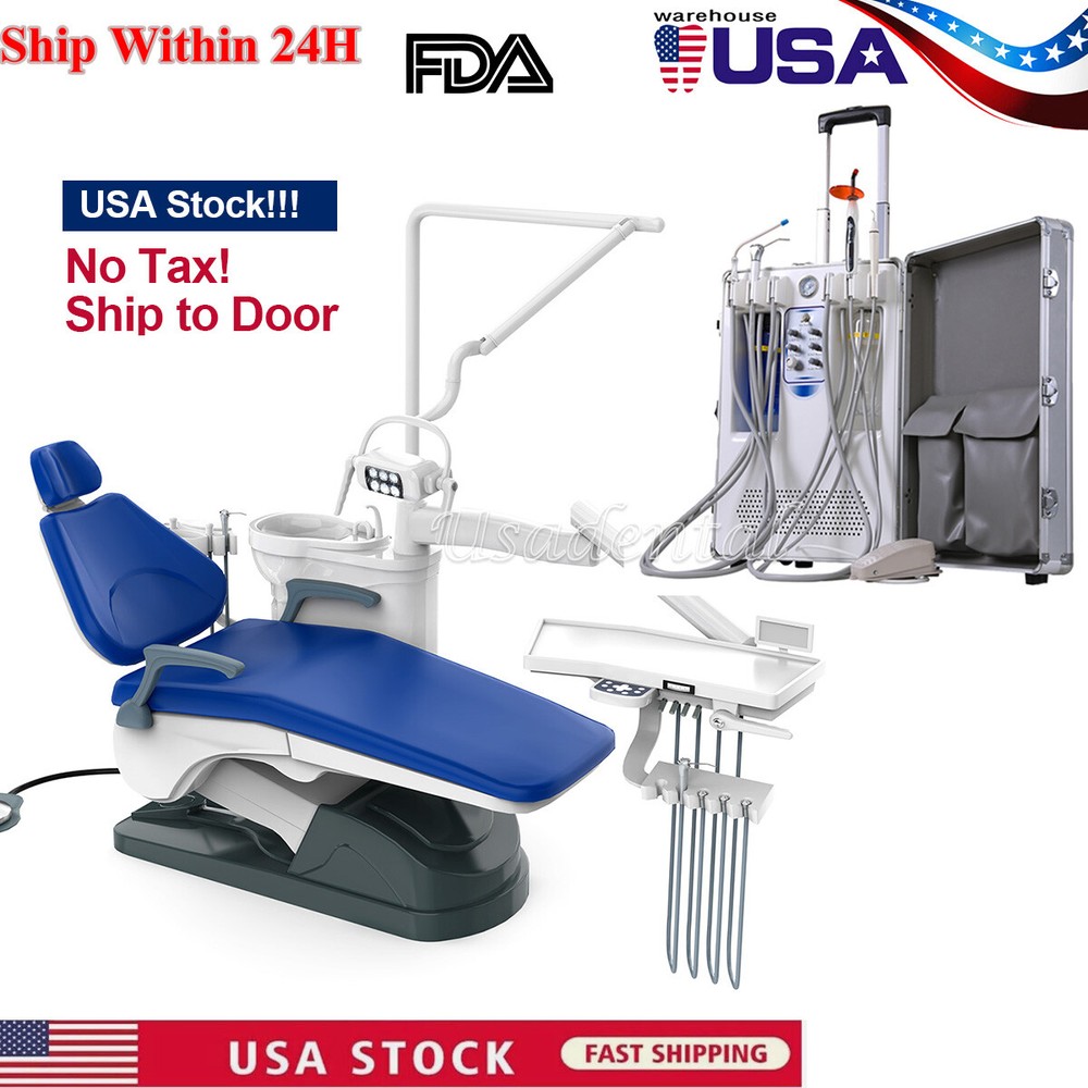 Dental Unit Chair Hard Leather Computer Controlled/Delivery Unit &4H Compressor