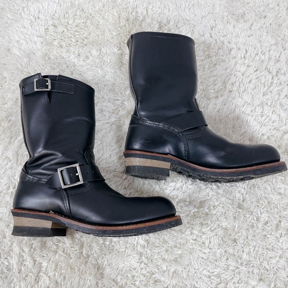 RedWIng Boots 2268 Leather Black Engineer Boots Size 9D