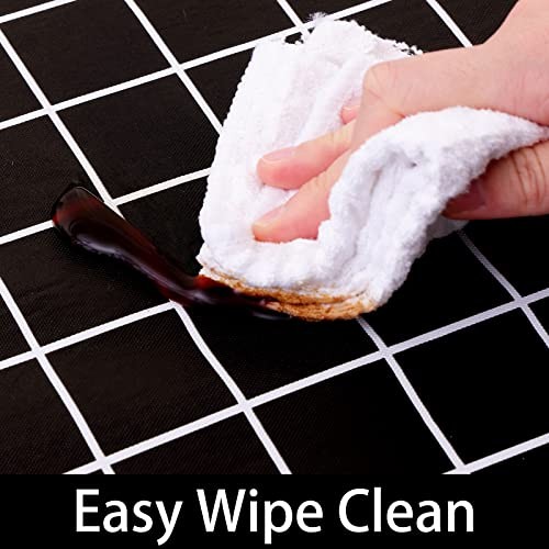 Rectangle Vinyl Table Cloth 30x72, Waterproof 72" x 30" (Rectangular) Black