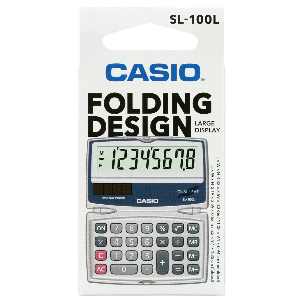 CASIO Standard Function SOLAR CALCULATOR 8-DIGITS Big Display Folding Hard Case