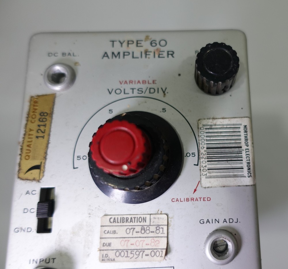 Tektronix Type 60 Tube Amplifier Plug In Unit - Untested
