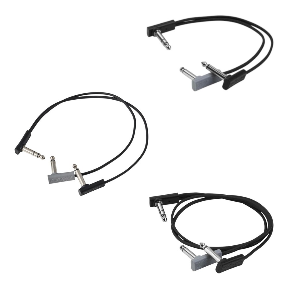 Stereo Split Kit RockBoard Flat Patch Y Splitter Cable Pack (20cm, 30cm, 50cm)