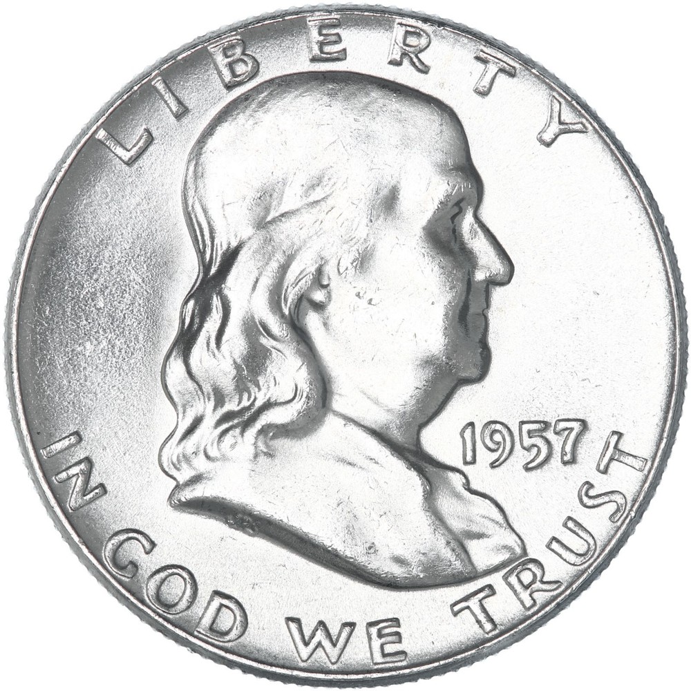 1957 (P) Franklin Half Dollar 90% Silver BU