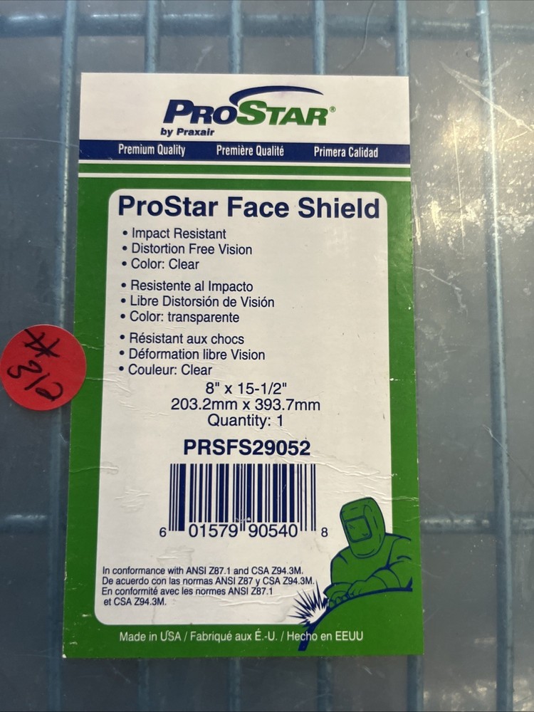 Prostar Face Shield 8”x15-1/2 Prsfs29052