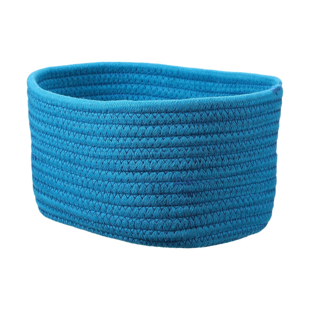 Small Rope Basket 8.3x5.9x4.7 Inch Small Woven Basket Rectangular Blue
