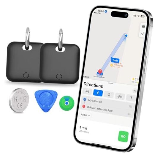 Smart Tracker Tags-2 Pack(iOS Only) Compatible with Apple with 2 Pack+1 Battery