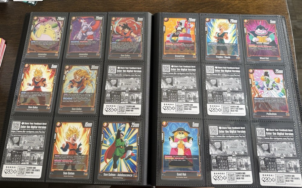 Dragón Ball Dual Evolution Basic Binder, Over 100 Cards, Common, Uncommon, More.