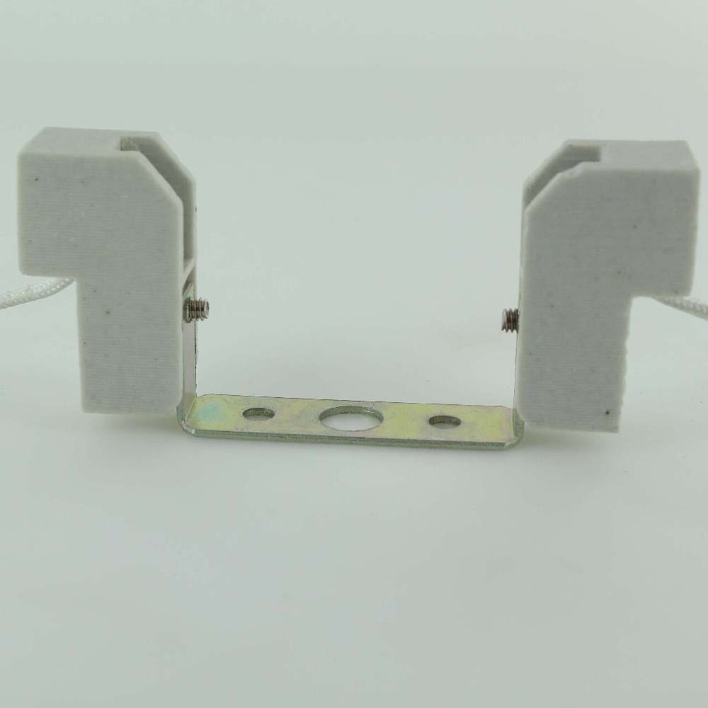 SMALL HALOGEN SOCKET & BRACKET WITH WIRE LEADS NEW 30574J