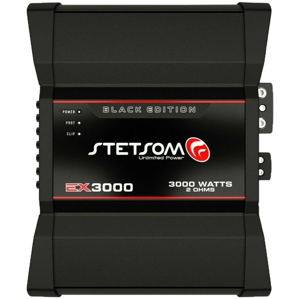 Stetsom EX 3000 Black 2 Ohms Amplifier Full Range Compact Digital 3K Car Amp EQ
