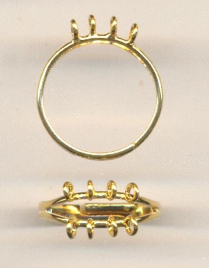 7pcs Gold Plated Adjustable Charm Rings with 8 Loops