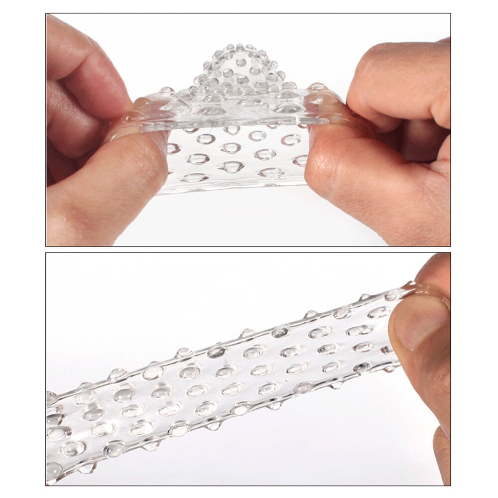 2PCS Finger Silicone spike Condom Reusable Quality Type Permanent Bump Enhancer