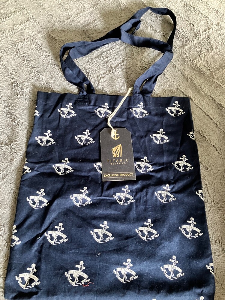 NWT TITANIC BELFAST NAVY ANCHOR TOTE