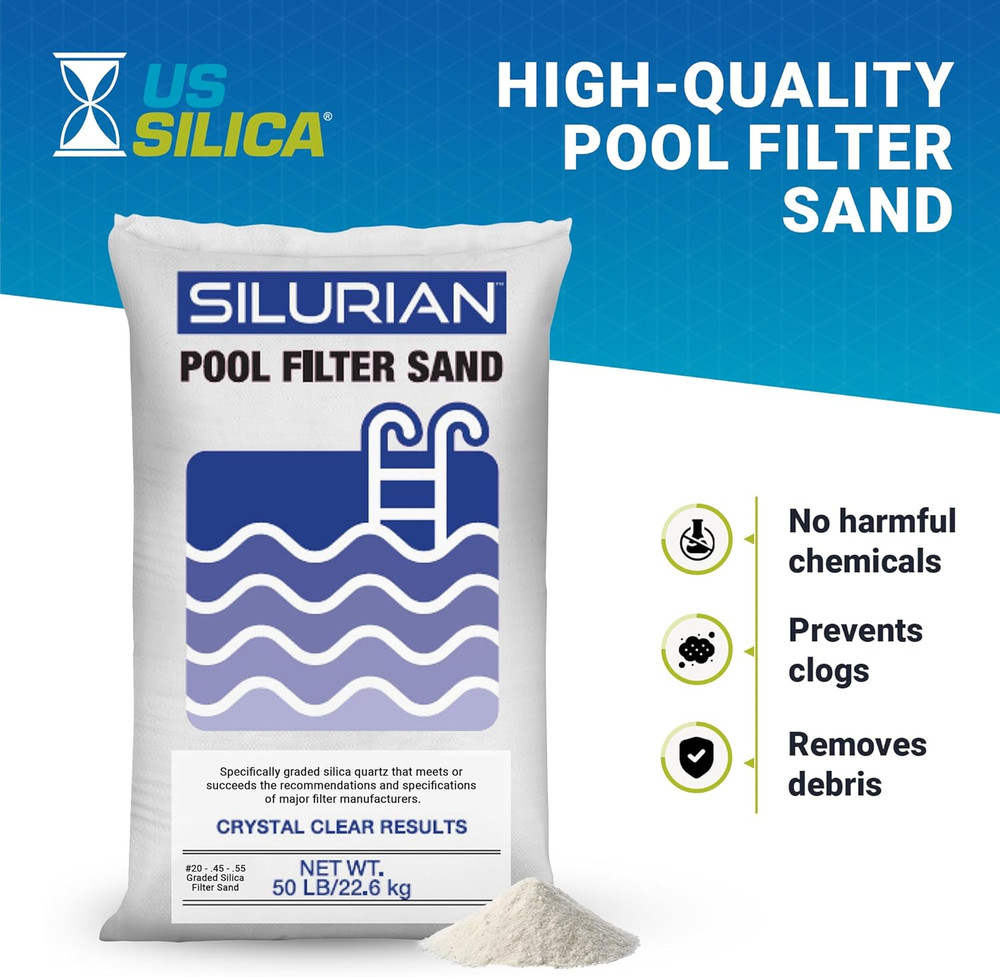 US Silica 3 Pack Angular Pool Filter Sand for Crystal Clear Water