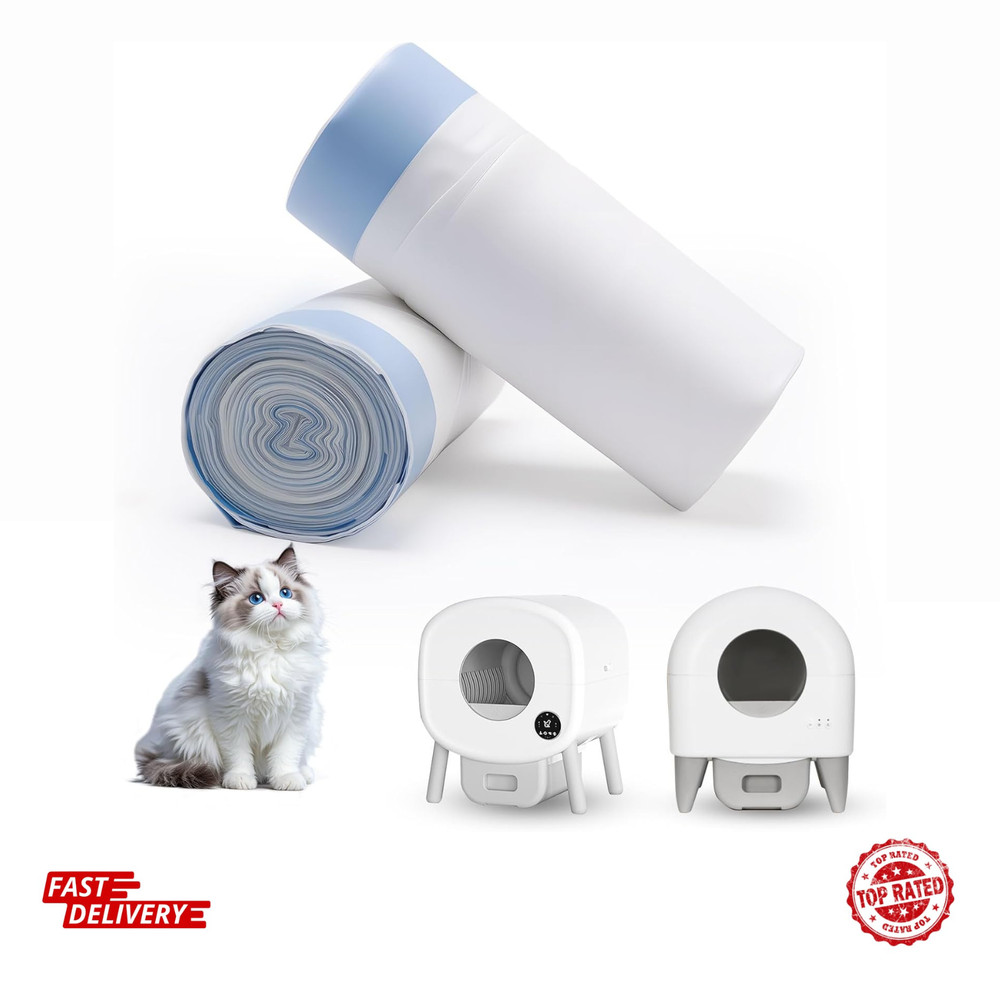 40-Pack Heavy Duty Cat Litter Box Liners, Extra Thick Automatic Bags, Leakproof