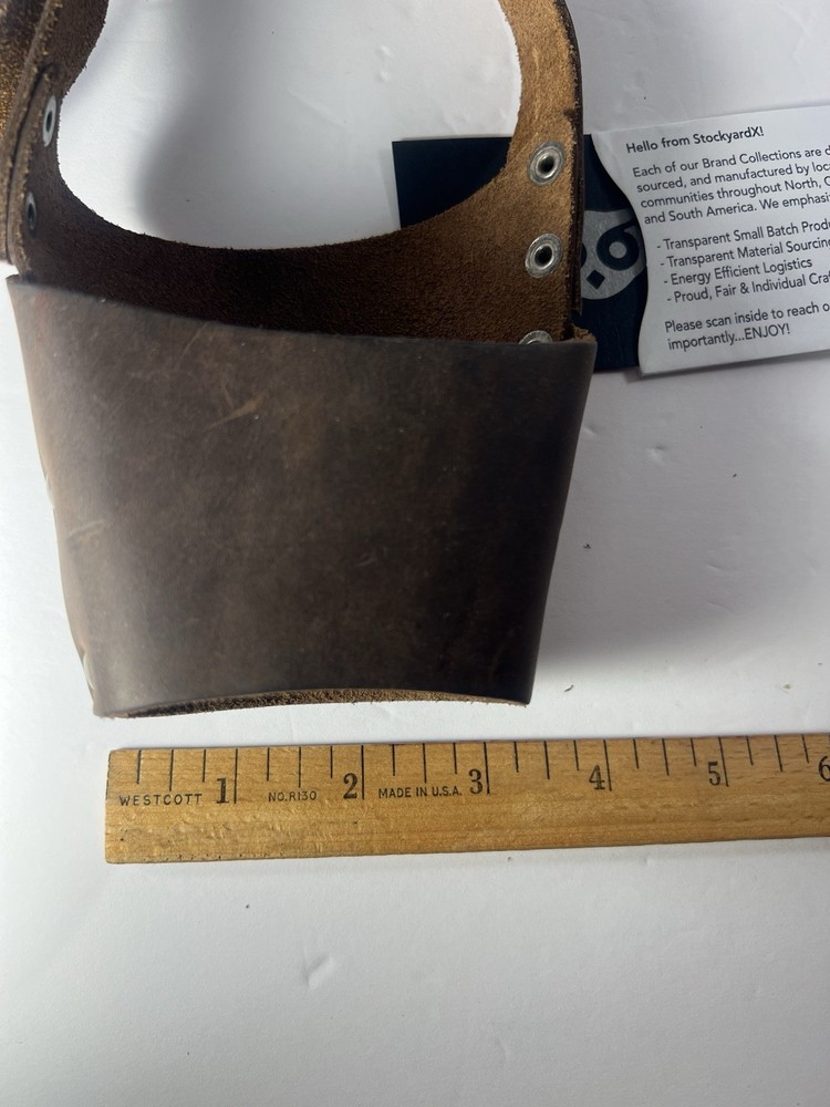 Full Grain Leather Riveted Dog Muzzle Hide And Drink Adjustable Strap Training