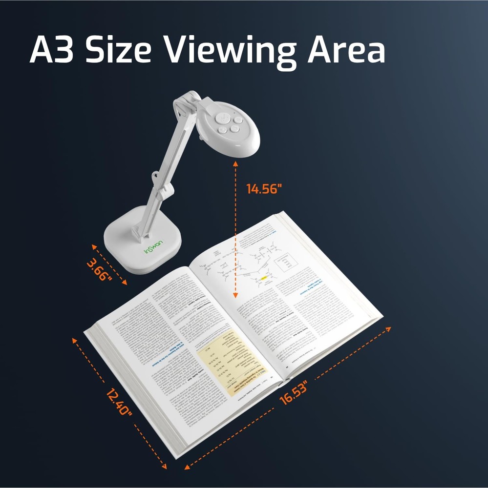 INS‑2 4K USB Document – 13MP, Dual Auto‑Focus, LED Light and Microphone, Plug...