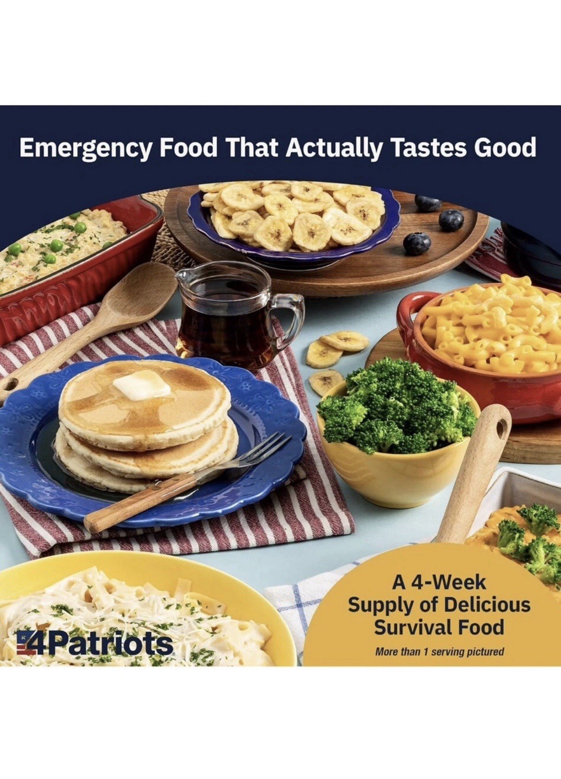 4Patriots: 4-Week Emergency Food Supply Survival Kits Plus Bonus Meal No Tote