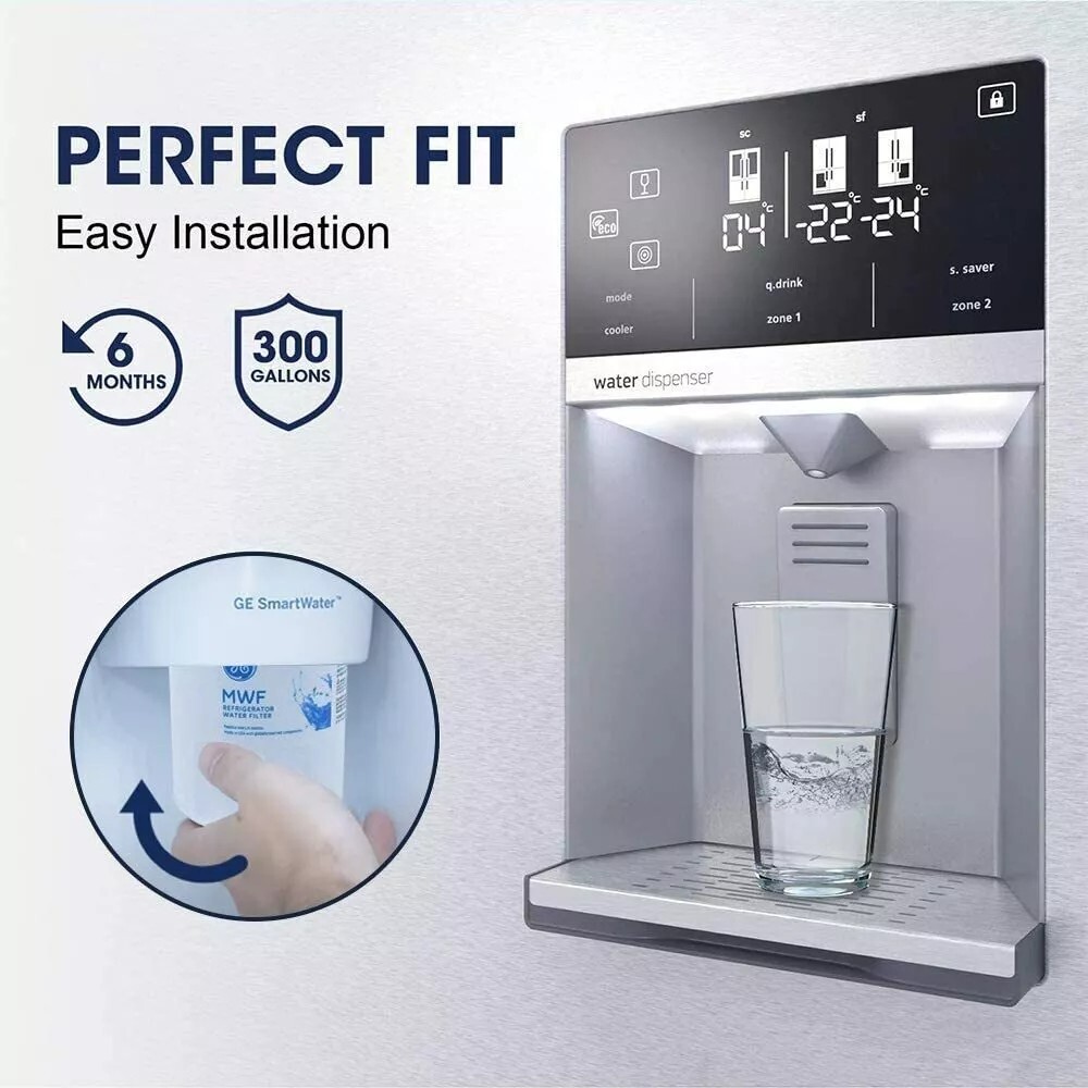 2 PACK GE MWF MWFP 46-9991 GWF Smartwater Genuine Refrigerator Water Filter