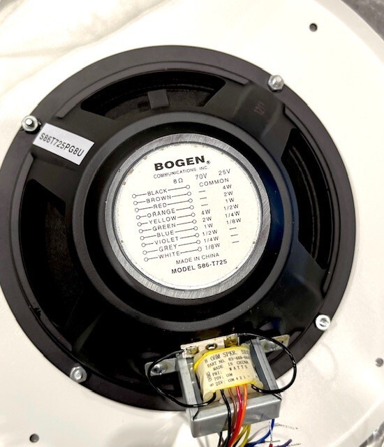 Bogen S86T725PG8U 8" Cone Ceiling Speaker Bright White