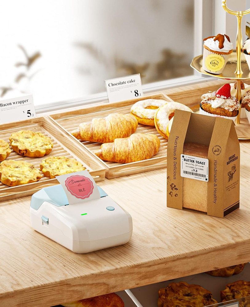 NIIMBOT B1 Label Maker Machine with Tape, Label Printer with 3 Rolls Stickers, 5
