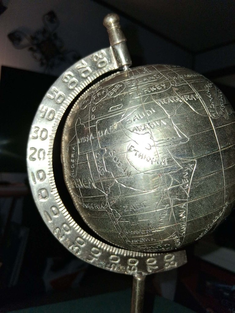 MARITIME NAVIGATIONAL SOLID BRASS WORLD GLOBE