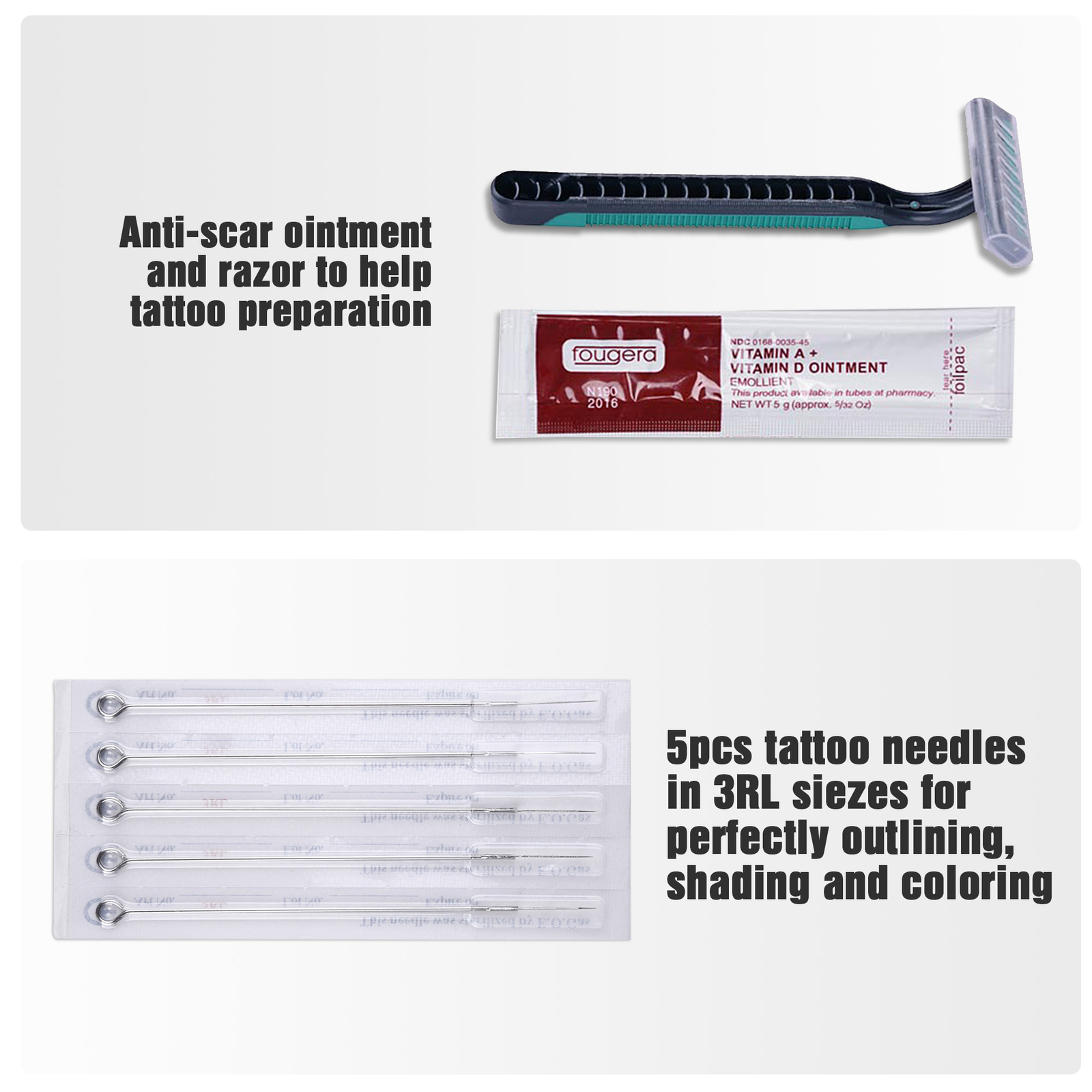 Complete Tattoo Gun Starter Kit 4 Machine 40 Inks Needles Grip Power Supply Tips