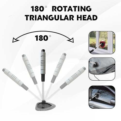 Windshield Cleaner Tool, Car Cleaning Supplies, Extendable Handle Car Window