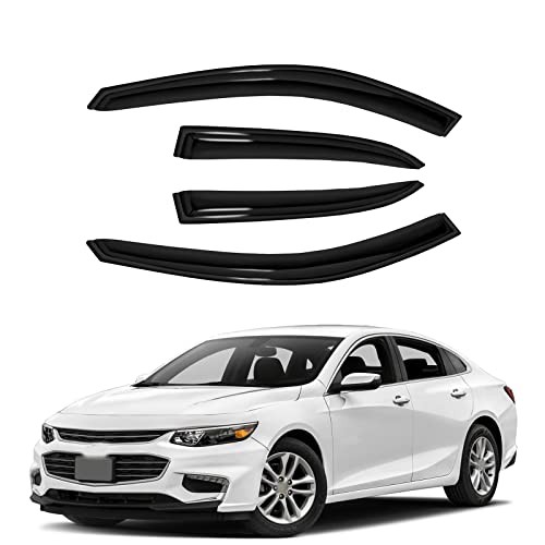 4pc Sun Rain Guards Window Visor Wind Deflector Compatible For Malibu 2013-2015